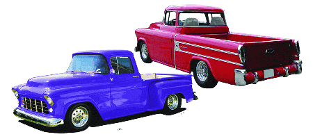The Elite '55-'59 Chevy Pickup Package is a kit of matched components engineered to easily install into second series Chevy pickups.